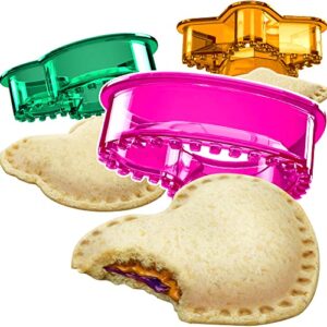 sandwich cutter and sealer – uncrustables sandwich maker – great for lunchbox and bento box – boys and girls kids lunch – sandwich cutters for kids (heart, star, mouse)