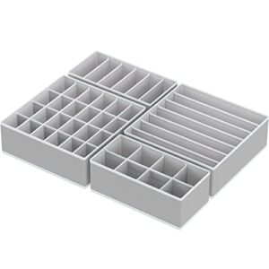 simplehouseware closet underwear organizer drawer divider 4 set, gray