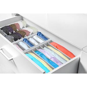 SimpleHouseware Closet Underwear Organizer Drawer Divider 4 Set, Gray