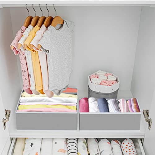 SimpleHouseware Closet Underwear Organizer Drawer Divider 4 Set, Gray