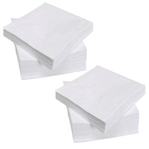 200 count 2 ply white beverage napkins disposable four fold cocktails paper napkins 9.8″ x 9.8 ” unfolded for party and every day use