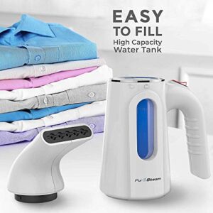 PurSteam Handheld Steamer for Clothes - Portable Garment Wrinkle Remover for Travel and Home Use - Fast Heating with Auto Shut Off and Leak Proof Design [Upgraded Version]