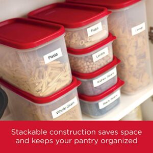 Rubbermaid Premium Modular Food Lids, Cereal Keeper, 2-Pack, 18-Cup Stacking, Space Saving Plastic Storage Containers, Clear