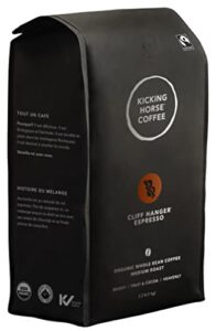 kicking horse coffee, cliff hanger espresso, medium roast, whole bean, 2.2 pound – certified organic, fairtrade, 35.2 ounce