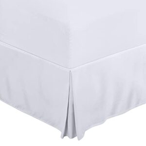 utopia bedding queen bed skirt – soft quadruple pleated ruffle – easy fit with 16 inch tailored drop – hotel quality, shrinkage and fade resistant (queen, white)