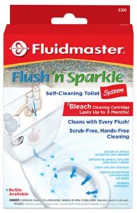 fluidmaster 8300 flush ‘n sparkle automatic toilet bowl cleaning system with bleach cartridge