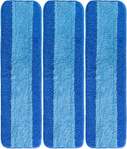 vanduck microfiber cleaning pads compatible with bona mop (3 pack) – microfiber mop pads for hardwood floor for 18 inch mop