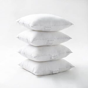 18x18 Pillow Inserts Pack of 4 - White Throw Pillows, Throw Pillow Inserts for Decorative Pillow Covers, Throw Pillows for Bed, Couch Pillows for Living Room, Throw Pillows for Couch, Fluffy Pillows
