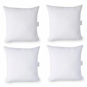 18x18 Pillow Inserts Pack of 4 - White Throw Pillows, Throw Pillow Inserts for Decorative Pillow Covers, Throw Pillows for Bed, Couch Pillows for Living Room, Throw Pillows for Couch, Fluffy Pillows