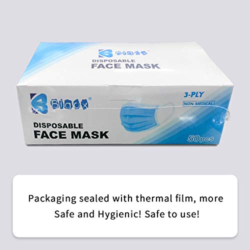 Bigox Face Mask Disposable Earloop Blue 50Pcs