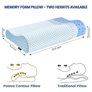 Memory Foam Pillows Neck Pillow Bed Pillow for Sleeping, Ergonomic Cervical Contour Pillow Neck Support Pillow for Side Back Stomach Sleeper, Orthopedic Pillow for Neck and Shoulder Pain