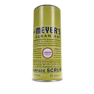 mrs. meyer’s multi-surface scrub, non-scratch powder cleaner, removes grime on kitchen and bathroom surfaces, lemon verbena, 11 oz