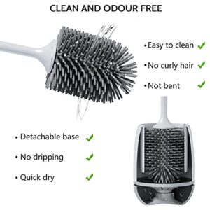 Toilet Brush, 2 Pack Toilet Bowl Brush and Holder with Ventilated Holder, Bathroom Accessories Toilet Bowl Cleaners with Silicone Bristles, Cleaning Supplies Toilet Cleaner Brush for Deep Cleaning