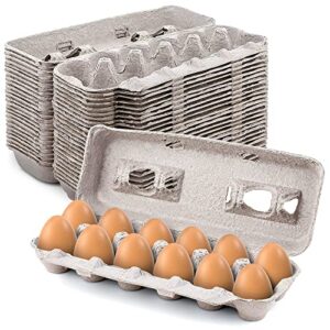 blank natural pulp egg cartons holds up to twelve eggs – 1 dozen – strong sturdy egg crate carboard material perfect for storing extra eggs (25 pieces) by mt products – made in the usa