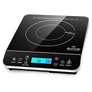 Duxtop Portable Induction Cooktop, Countertop Burner Induction Hot Plate with LCD Sensor Touch 1800 Watts, Silver 9600LS/BT-200DZ