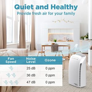 MSA3 Air Purifier for Home Large Room and Bedroom with H13 True HEPA Filter, 100% Ozone Free Air Cleaner for Smokers, Pet and Allergies Remove 99.97% Allergens, Dust, Odor, Smoke, Pollen