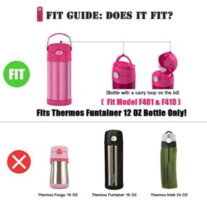 Replacement Straws for Thermos Funtainer 12oz (Model F401 & F410), Thermos Straws Replacement Kids, Thermos Water Bottle Replacement Parts, Funtainer Thermos 12oz Straw Set with Straw Brush