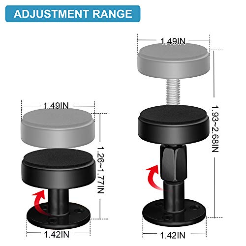 Krisler Adjustable Threaded Bed Frame Anti-Shake Tool, Headboard Stoppers, Bedside Anti Shake Tool for Beds Cabinets Sofas, 4PCs, 30-68mm (Black)
