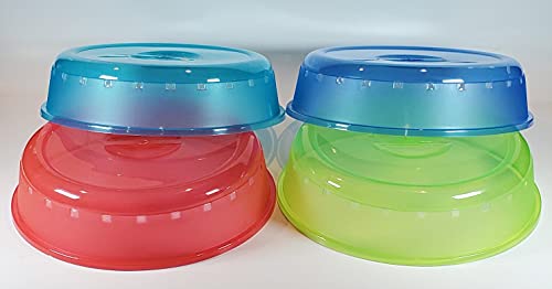 Rock 4 Pack of Microwave Plate Bowl Splatter Cover. Keep Your Microwave Clean While Heating Messy Items with Vented, Colorful Lids! (4100)