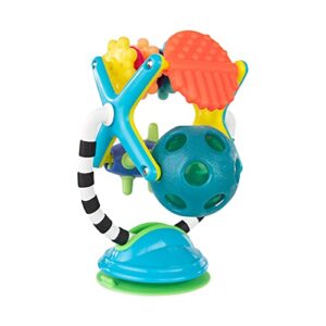 sassy teethe & twirl sensation station 2-in-1 suction cup high chair toy | developmental tray toy for early learning | for ages 6 months and up