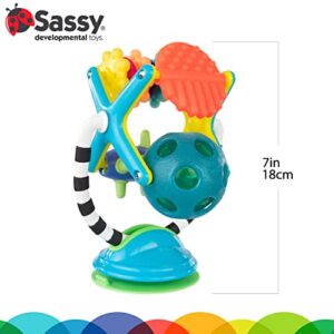 Sassy Teethe & Twirl Sensation Station 2-in-1 Suction Cup High Chair Toy | Developmental Tray Toy for Early Learning | for Ages 6 Months and Up