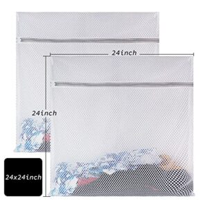 2 Pack Mesh Laundry Bag-2 XXL Oversize Delicates Laundry Bag-Extra Large Durable Laundry Wash Bag with New Honeycomb Mesh-Big Clothes,Household,Bed Sheet,Stuffed Toys,Lingerie Net Bags for Laundry