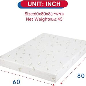 BestMassage 6/8/10 in Gel Memory Foam Mattress Mattresses for Cool Sleep & Pressure Relief,Medium Firm Mattresses CertiPUR-US Certified/Bed-in-a-Box (8 in, Queen)