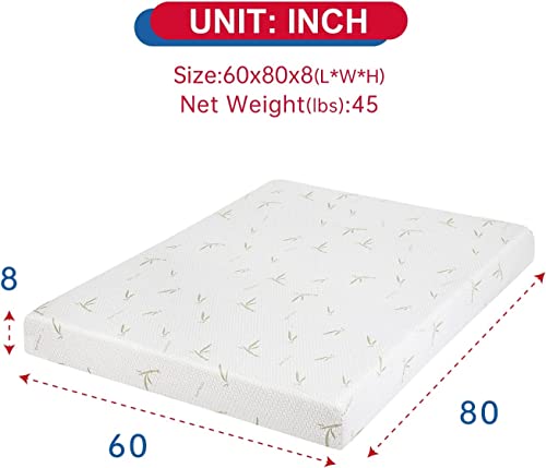 BestMassage 6/8/10 in Gel Memory Foam Mattress Mattresses for Cool Sleep & Pressure Relief,Medium Firm Mattresses CertiPUR-US Certified/Bed-in-a-Box (8 in, Queen)