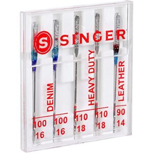 SINGER 04801 Universal Heavy Duty Sewing Machine Needles, 5-Count