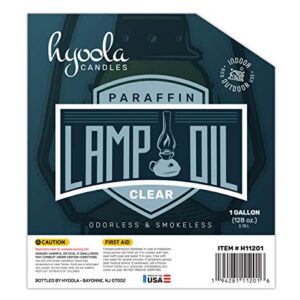 Hyoola Liquid Paraffin Lamp Oil - Clear Smokeless, Odorless, Ultra Clean Burning Fuel for Indoor and Outdoor Use - 1 Gallon