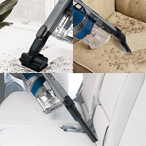 Shark UZ365H Anti-Allergen Pet Plus Cordless Stick Vacuum Self-Cleaning BrushRoll, PowerFins, Duster Crevice Tool, 2-in-1 Multi-Tool, Wide Upholstery Tool, 40min Runtime, Silver/Blue (Renewed)