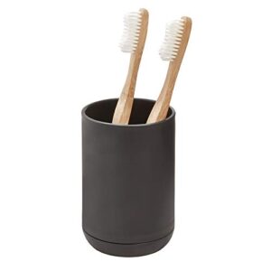 idesign toothbrush holder for normal toothbrushes, spin brushes, and toothpaste, the cade collection – 3″ x 3″ x 4. 5″, matte black