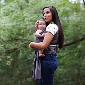 Sleepy Wrap Baby Carrier Newborn to Toddler - Hands-Free Baby Carrier Wrap - Stretchy Baby Wrap - Ergonomic Baby Wraps Carrier - Lightweight Baby Carrier Sling - Baby Body Carrier 7-35 lbs (Dark Gray)