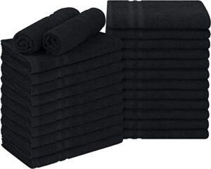 utopia towels cotton bleach proof salon towels (16×27 inches) – bleach safe gym hand towel (24 pack, black)