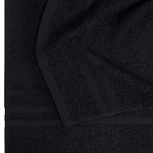 Utopia Towels Cotton Bleach Proof Salon Towels (16x27 inches) - Bleach Safe Gym Hand Towel (24 Pack, Black)