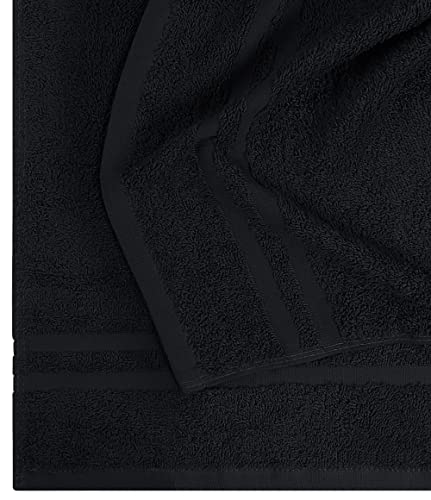 Utopia Towels Cotton Bleach Proof Salon Towels (16x27 inches) - Bleach Safe Gym Hand Towel (24 Pack, Black)