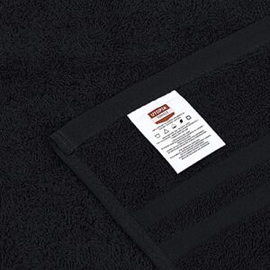 Utopia Towels Cotton Bleach Proof Salon Towels (16x27 inches) - Bleach Safe Gym Hand Towel (24 Pack, Black)