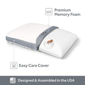 Sealy Molded Memory Foam Pillow, 16 inches x 24 inches x 5. 75 inches, White, Grey