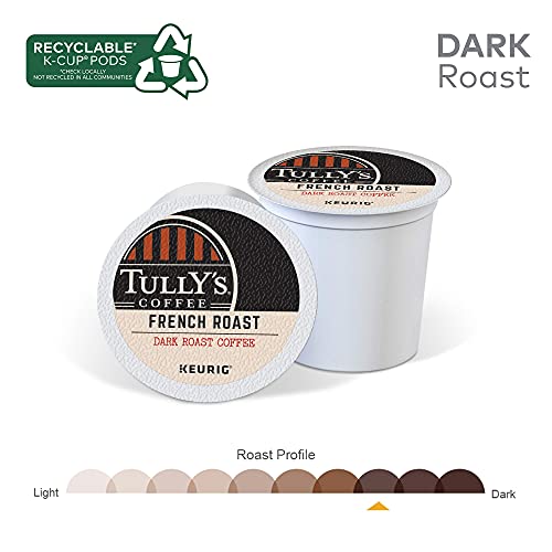 Tully's Coffee French Roast Keurig Single-Serve K-Cup Pods, Dark Roast Coffee, 12 Count