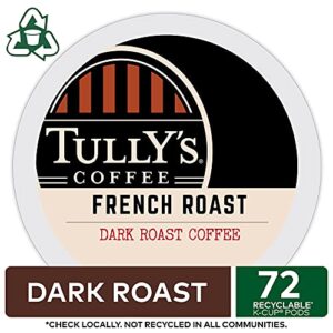 Tully's Coffee French Roast Keurig Single-Serve K-Cup Pods, Dark Roast Coffee, 12 Count