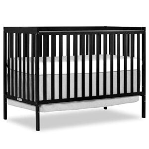 dream on me synergy 5-in-1 convertible crib in black, greenguard gold certified