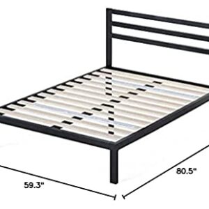 ZINUS Mia Metal Platform Bed Frame with Headboard / Wood Slat Support / No Box Spring Needed / Easy Assembly, Queen