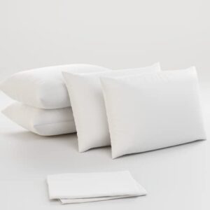 niagara 4 pack pillow protectors cases covers standard 20×26 zippered set white soft brushed microfiber reduces respiratory irritation physical threapy clinics hotels (4 pack standard)