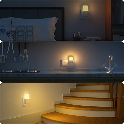 MAZ-TEK Plug in Night Light, Warm White LED Nightlights with Smart Dusk to Dawn Sensor for Kids, Nursery, Ideal for Bedroom, Bathroom,Hallway, Stairs, Kitchen, 6 Pack