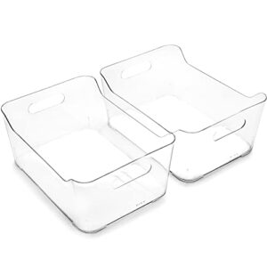 bino | plastic organizer bins, large – 2 pack | the soho collection | multi-use organizer bins | pantry organizer & freezer organizer bins | plastic storage containers | bins for home & kitchen org