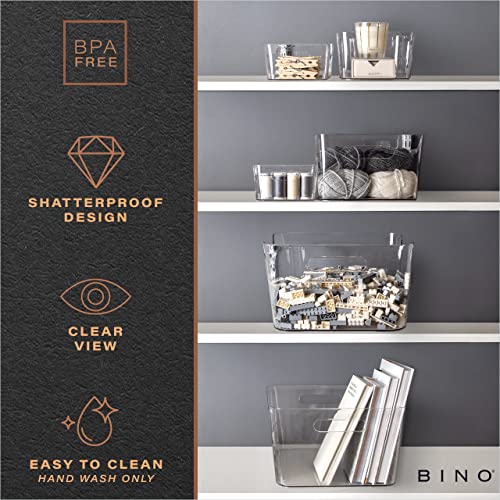 BINO | Plastic Organizer Bins, Large - 2 Pack | The SOHO Collection | Multi-Use Organizer Bins | Pantry Organizer & Freezer Organizer Bins | Plastic Storage Containers | Bins for Home & Kitchen Org