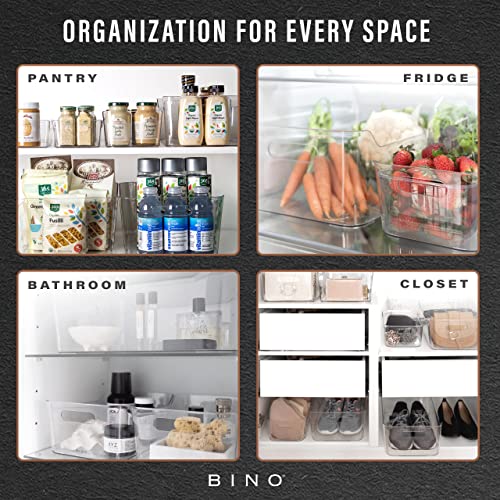 BINO | Plastic Organizer Bins, Large - 2 Pack | The SOHO Collection | Multi-Use Organizer Bins | Pantry Organizer & Freezer Organizer Bins | Plastic Storage Containers | Bins for Home & Kitchen Org