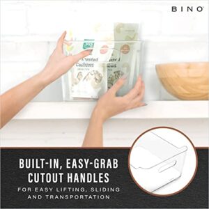 BINO | Plastic Organizer Bins, Large - 2 Pack | The SOHO Collection | Multi-Use Organizer Bins | Pantry Organizer & Freezer Organizer Bins | Plastic Storage Containers | Bins for Home & Kitchen Org