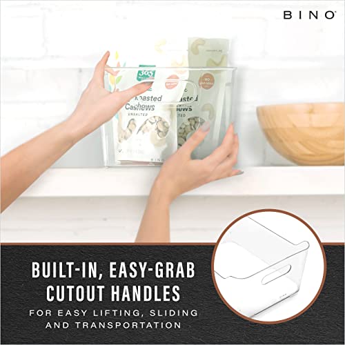 BINO | Plastic Organizer Bins, Large - 2 Pack | The SOHO Collection | Multi-Use Organizer Bins | Pantry Organizer & Freezer Organizer Bins | Plastic Storage Containers | Bins for Home & Kitchen Org