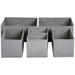 amazon basics cloth drawer storage organizer boxes, set of 6